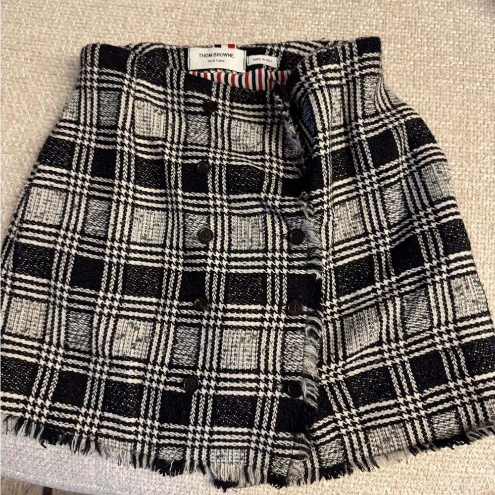 Black and White Plaid Skirt